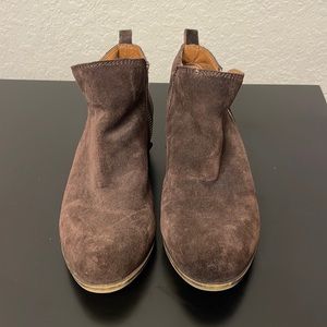 Lucky Brand Basel Brown Suede Booties